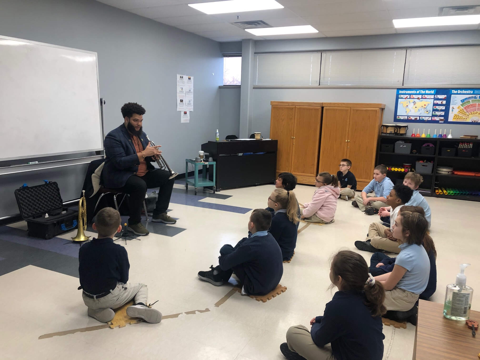 Mr. Johnson teaching music class