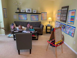 Two Ivywood students working at home