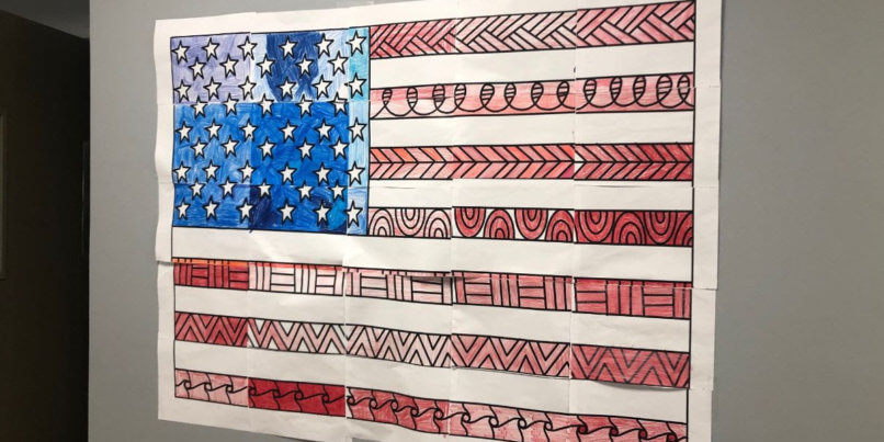 3rd grade American Flag art