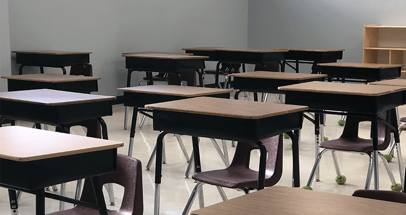 classroom with desks
