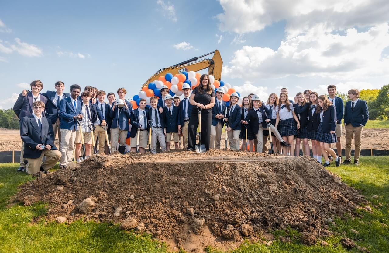 Ground Breaking Image with Students and Staff